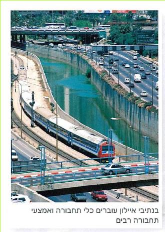- בנתיבי איילון עוברים כלי תחבורה ואמצעי תחבורה רבים